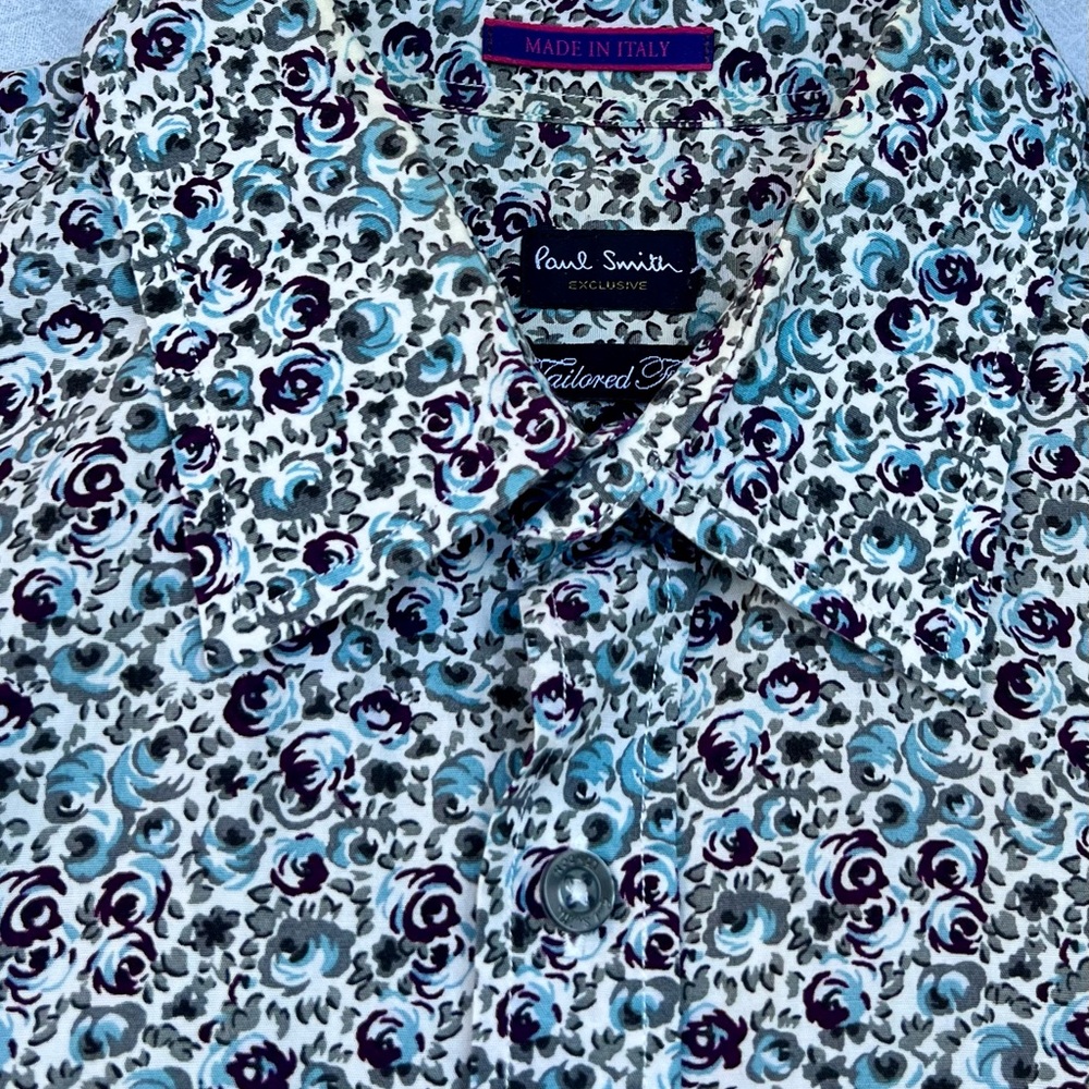 Paul Smith Blue and Black Casual Button Down Shirt